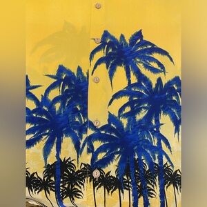 Extreme Gear Shirt Mens Large Hawaiian Tropical Palm Resort Casual Button Down